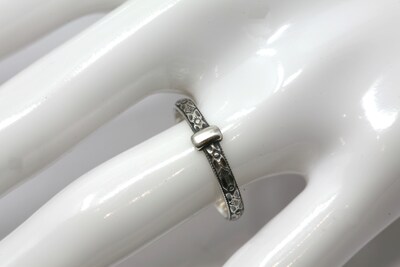 Outlander Celtic Style 925 Sterling Silver Diamond Flower Pattern Band by Salish Sea Inspirations - image2